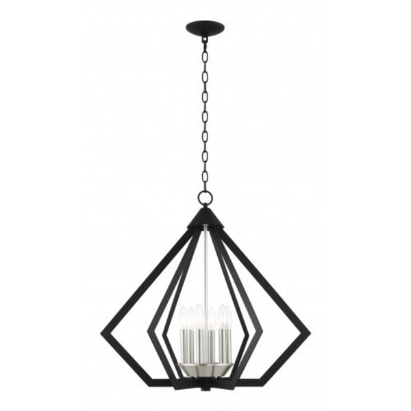 Black with Brushed Nickel Cluster Chande