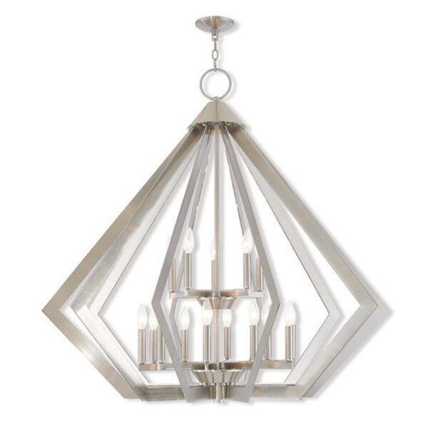 Prism 15 Light Brushed Nickel Foyer Chandelier