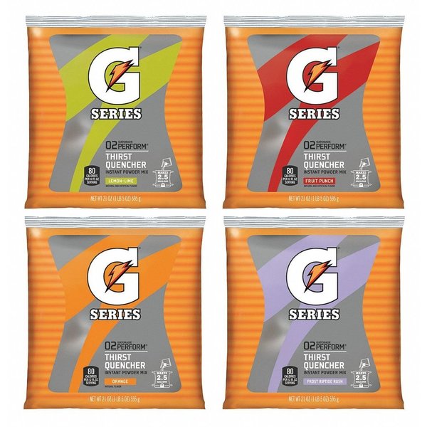G Series, Thirst Quencher Sports Drink Mix, Assorted Flavors, 2.5 Gal Yield per 21 oz Pk, 32 Pack
