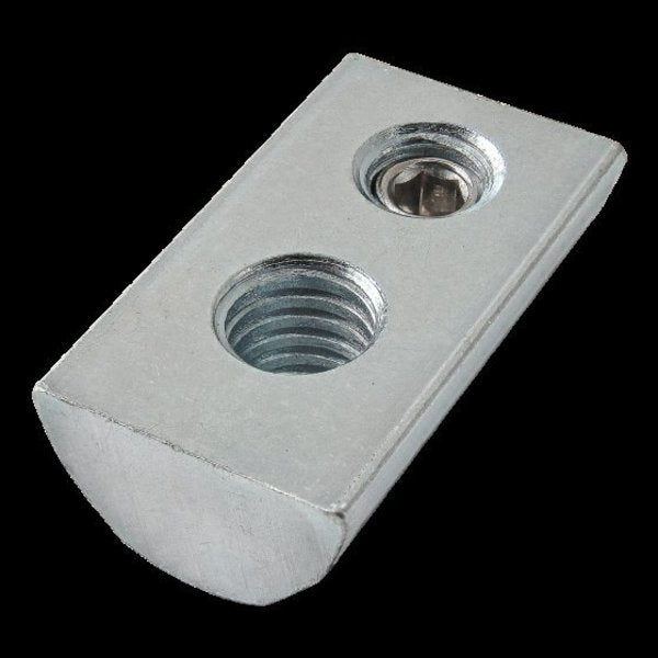 M6X1.0 40S Drop In T-Nut W/Set Screw Brt