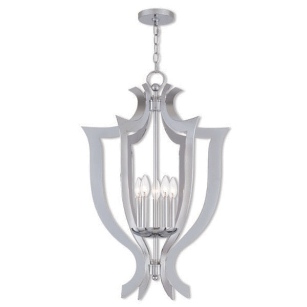 Aldrich 5 Light Polished Chrome Lantern Chandelier