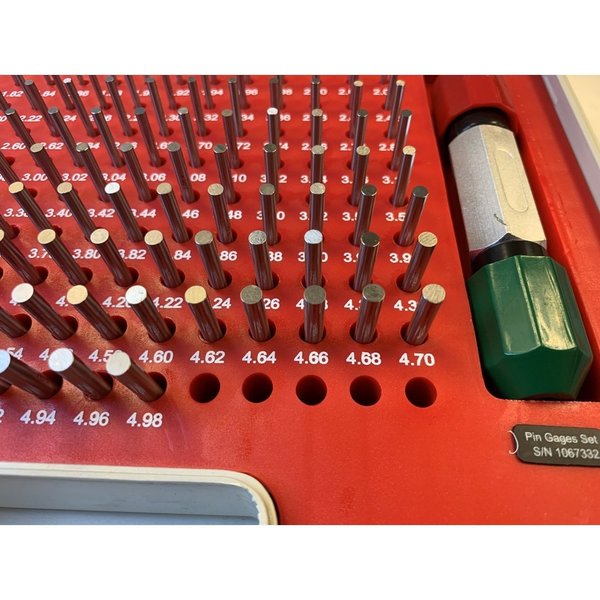 1.30-4.98mm -.005 185 Piece Pin Gage Set