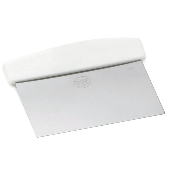 Dough Scraper, SS, White Plst Handle, 6