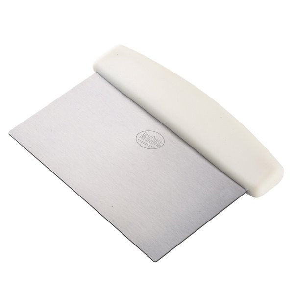 Dough Scraper, SS, White Plst Handle, 6