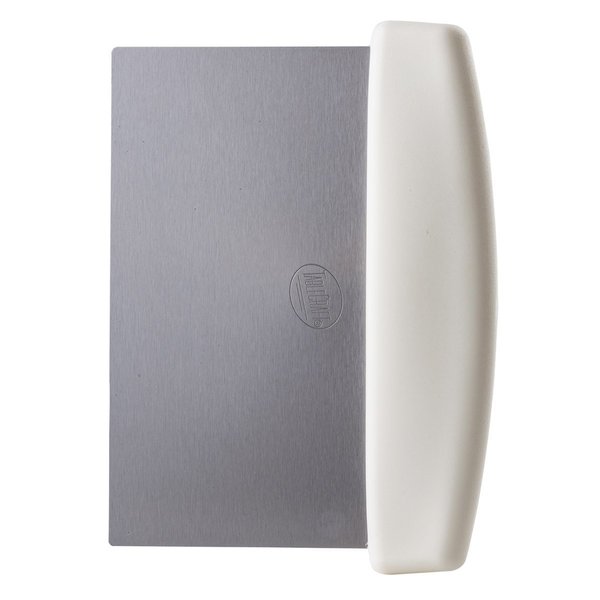 Dough Scraper, SS, White Plst Handle, 6
