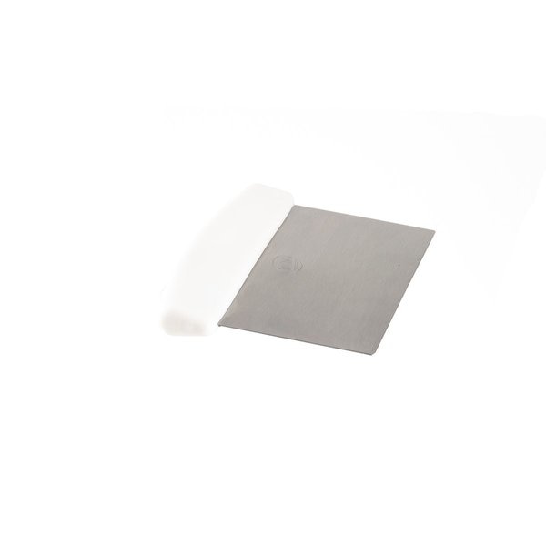 Dough Scraper, SS, White Plst Handle, 6