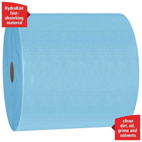 WypAll PowerClean X80 Heavy Duty Cloths, Jumbo Roll, Extended Use Towels, Blue, 475 Sheets/Roll