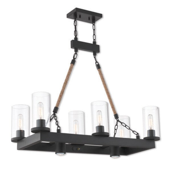 Metuchen 8 Light Bronze Linear Chandelier