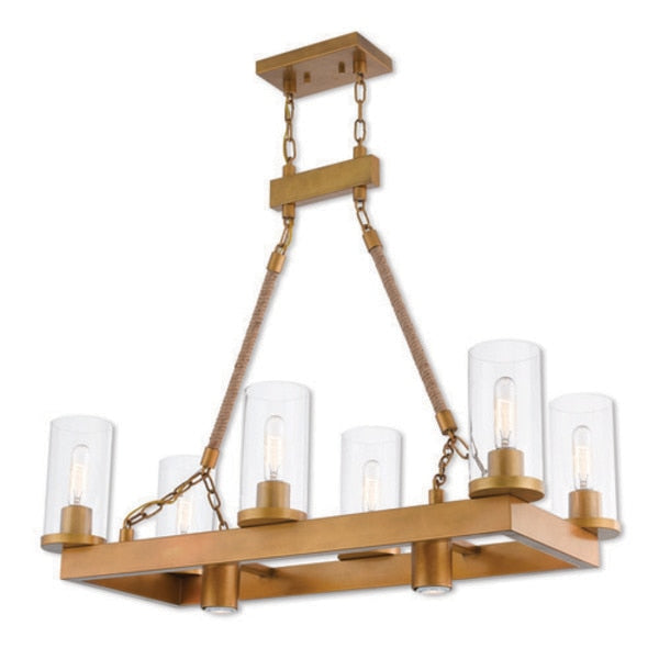 Metuchen 8 Light Aged Gold Linear Chandelier
