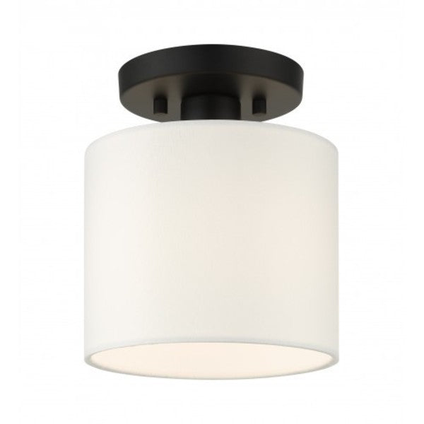 Black Semi Flush, 1 Light