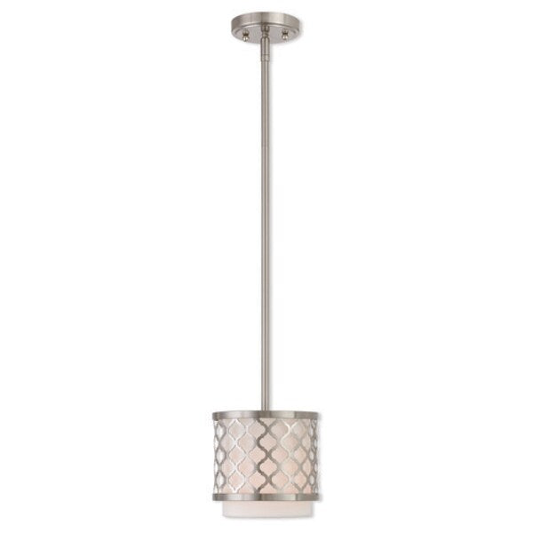 Arabesque 1 Light Brushed Nickel Mini Pendant