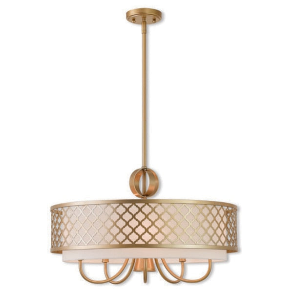 Arabesque 6 Light Soft Gold Pendant Chandelier