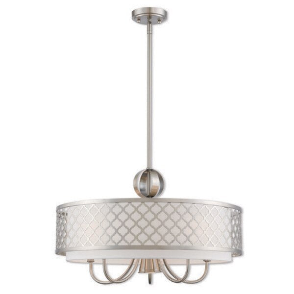 Arabesque 6 Light Brushed Nickel Pendant