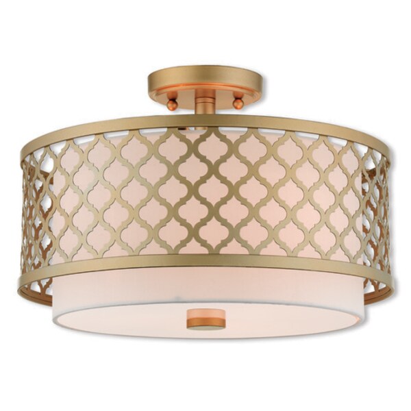 Arabesque 3 Light Soft Gold Ceiling Mount