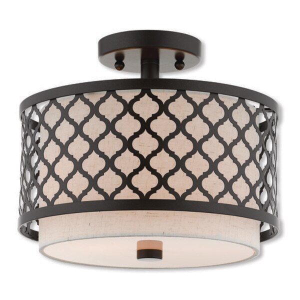 Arabesque 2 Light English Bronze Ceiling Mount