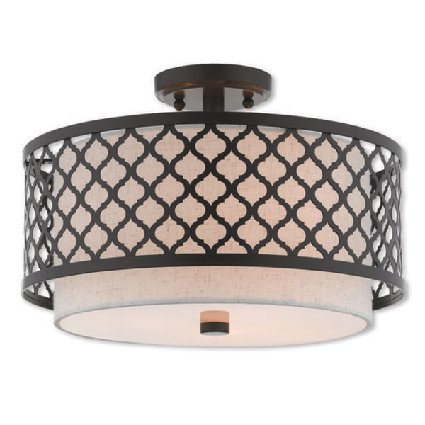 Arabesque 3 Light English Bronze Ceiling Mount