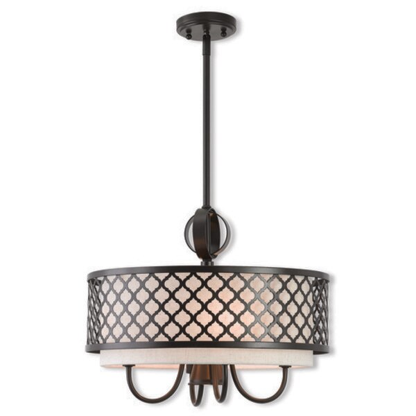 Arabesque 5 Light English Bronze Pendant Chandelier