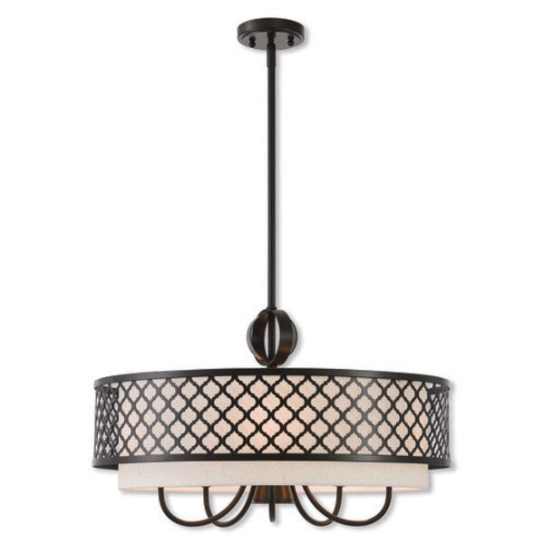 Arabesque 6 Light English Bronze Pendant Chandelier