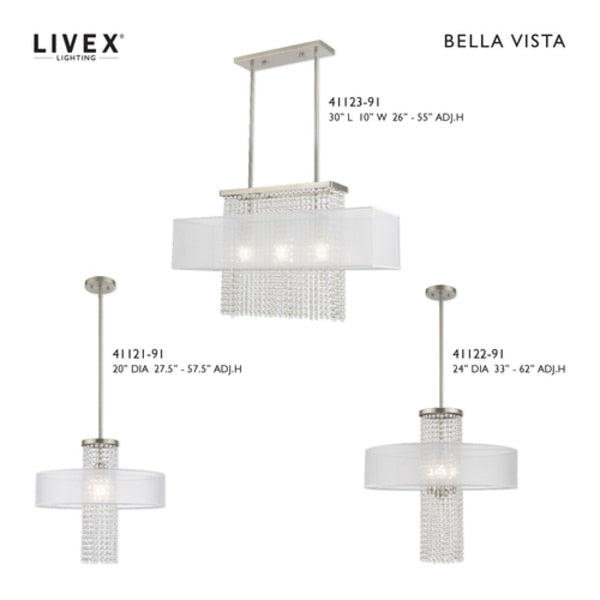 Bella Vista 1 Light Brushed Nickel Penda