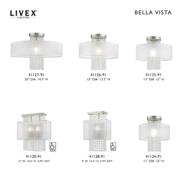 Bella Vista 1 Light Brushed Nickel Penda
