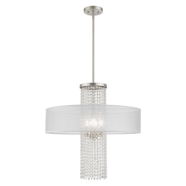 Bella Vista 4 Light Brushed Nickel Pendant Chandelier