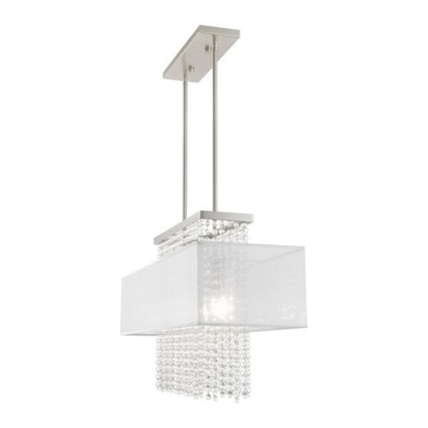 Bella Vista 3 Light Brushed Nickel Linear Chandelier