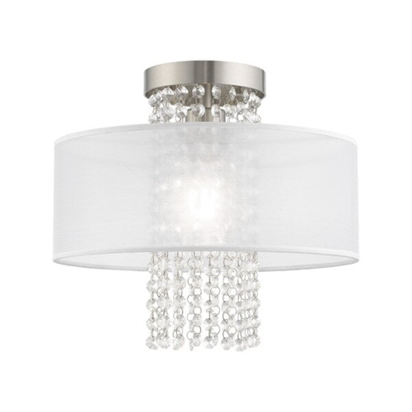 Bella Vista 1 Light Brushed Nickel Ceiling Mount