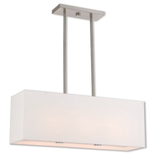 Summit 3 Light Brushed Nickel Linear Chandelier