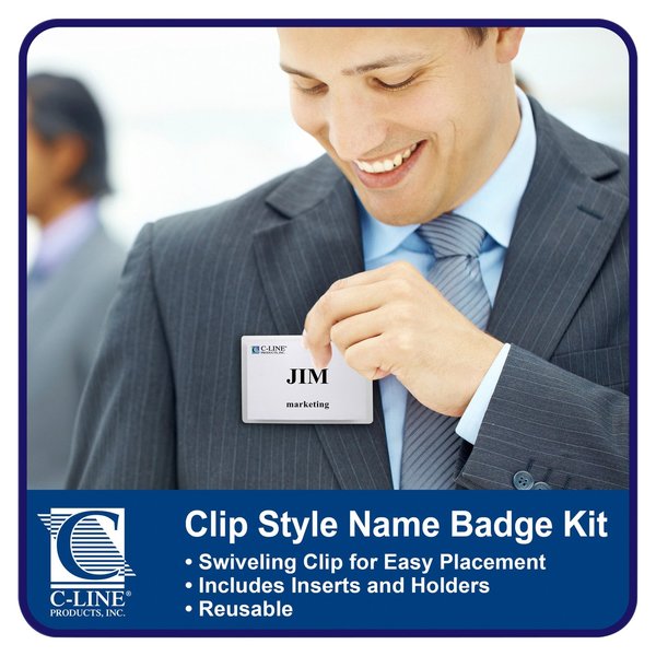 Clip Style Badge Holders, 4 x 3