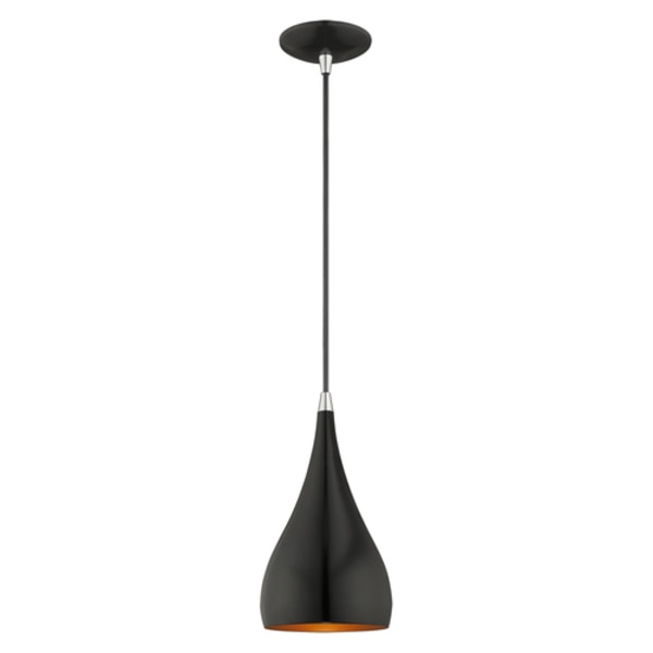 Metal Shade Mini Pendants 1 Light Shiny Black Mini Pendant