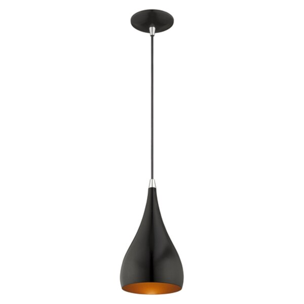 Metal Shade Mini Pendants 1 Light Shiny Black Mini Pendant