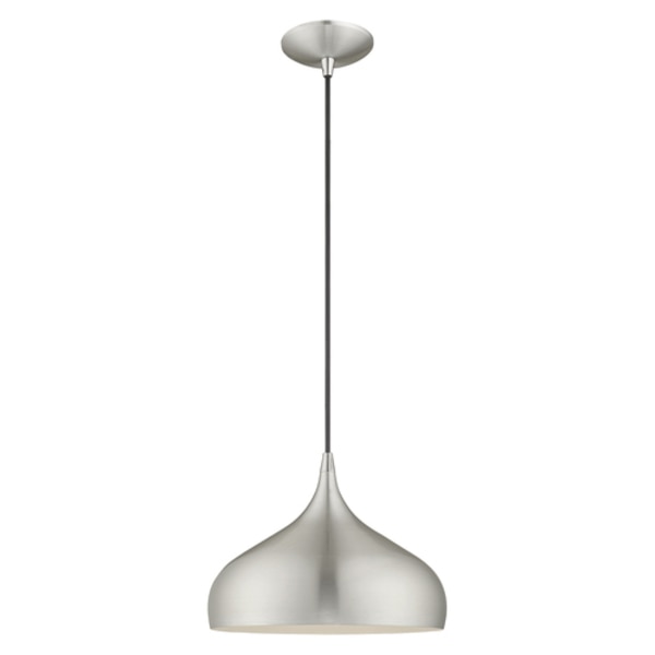 Metal Shade Mini Pendants 1 Light Brushed Aluminum Mini Pendant
