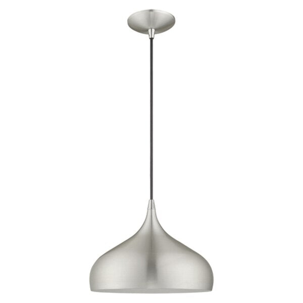 Metal Shade Mini Pendants 1 Light Brushed Aluminum Mini Pendant