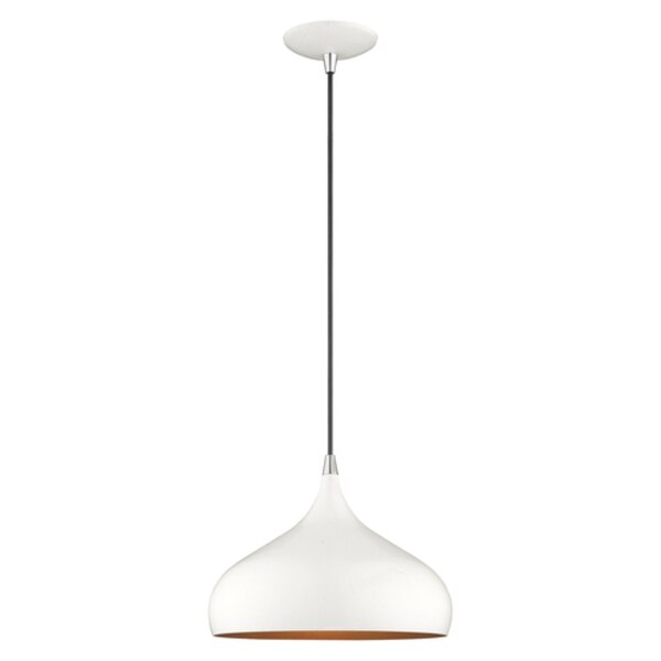 Metal Shade Mini Pendants 1 Light Shiny White Mini Pendant