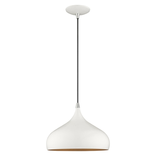 Metal Shade Mini Pendants 1 Light Shiny White Mini Pendant