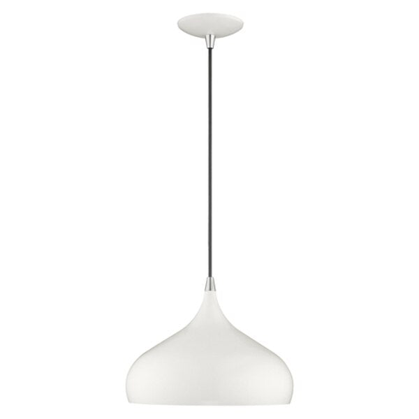 Metal Shade Mini Pendants 1 Light Shiny White Mini Pendant
