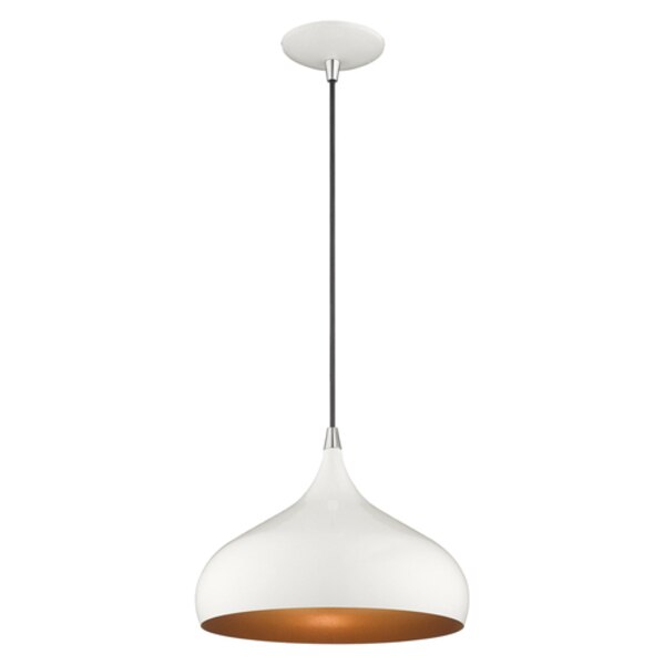 Metal Shade Mini Pendants 1 Light Shiny White Mini Pendant