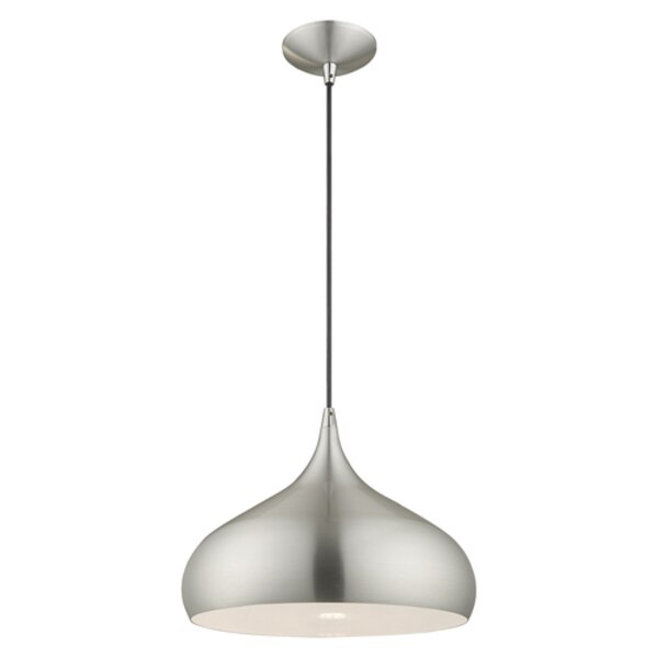 Metal Shade Mini Pendants 1 Light Brushed Aluminum Mini Pendant