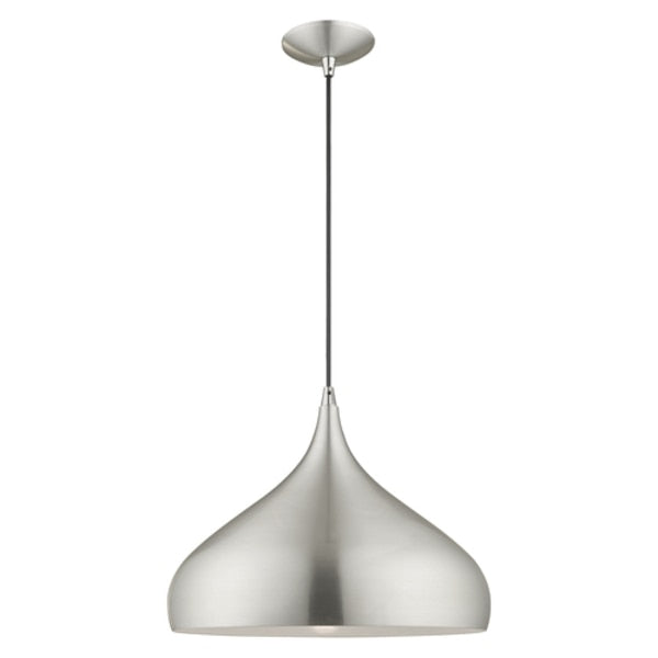 Metal Shade Mini Pendants 1 Light Brushed Aluminum Mini Pendant