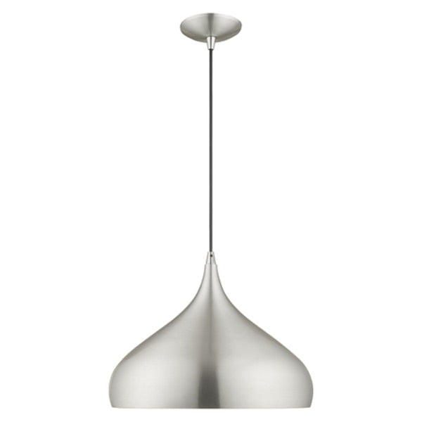Metal Shade Mini Pendants 1 Light Brushed Aluminum Mini Pendant