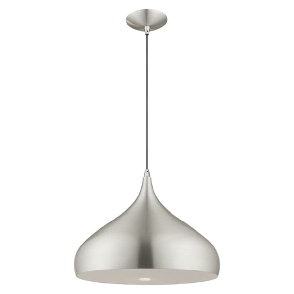 Metal Shade Mini Pendants 1 Light Brushed Aluminum Mini Pendant