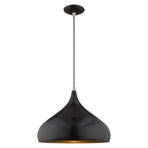 Metal Shade Mini Pendants 1 Light Shiny Black Mini Pendant
