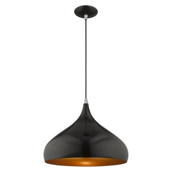 Metal Shade Mini Pendants 1 Light Shiny Black Mini Pendant