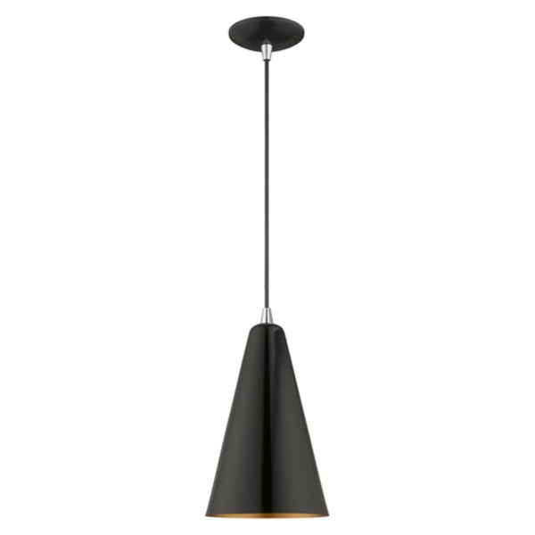 Metal Shade Mini Pendants 1 Light Shiny Black Mini Pendant