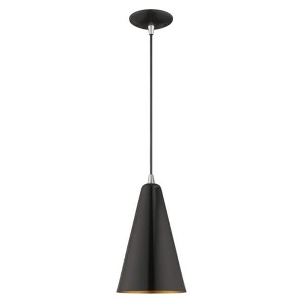 Metal Shade Mini Pendants 1 Light Shiny Black Mini Pendant