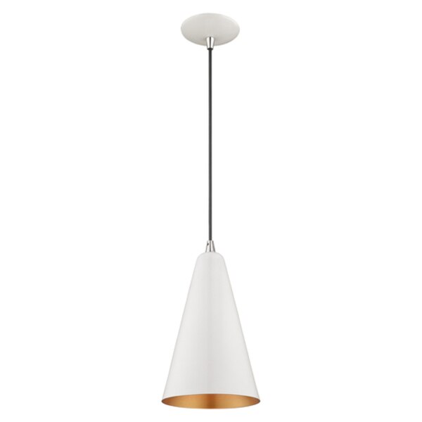 Metal Shade Mini Pendants 1 Light Shiny White Mini Pendant
