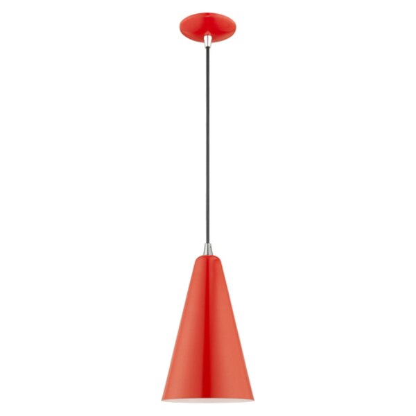 Metal Shade Mini Pendants 1 Light Shiny Red Mini Pendant