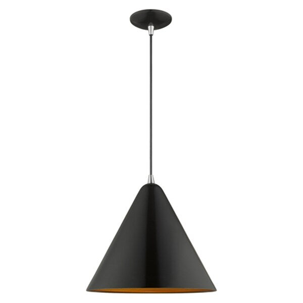 Metal Shade Mini Pendants 1 Light Shiny Black Mini Pendant