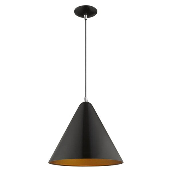 Metal Shade Mini Pendants 1 Light Shiny Black Mini Pendant