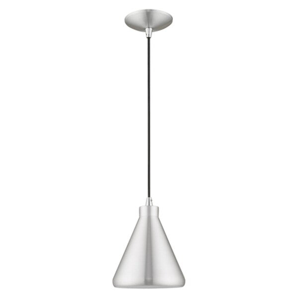 Metal Shade Mini Pendants 1 Light Brushed Aluminum Mini Pendant
